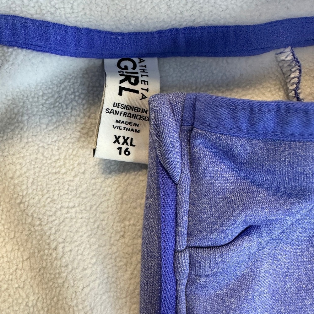 Athleta Girl Plush Crush Fleece Half Zip Pullover Purple Heather Jacket XXL 16 - Picture 6 of 14